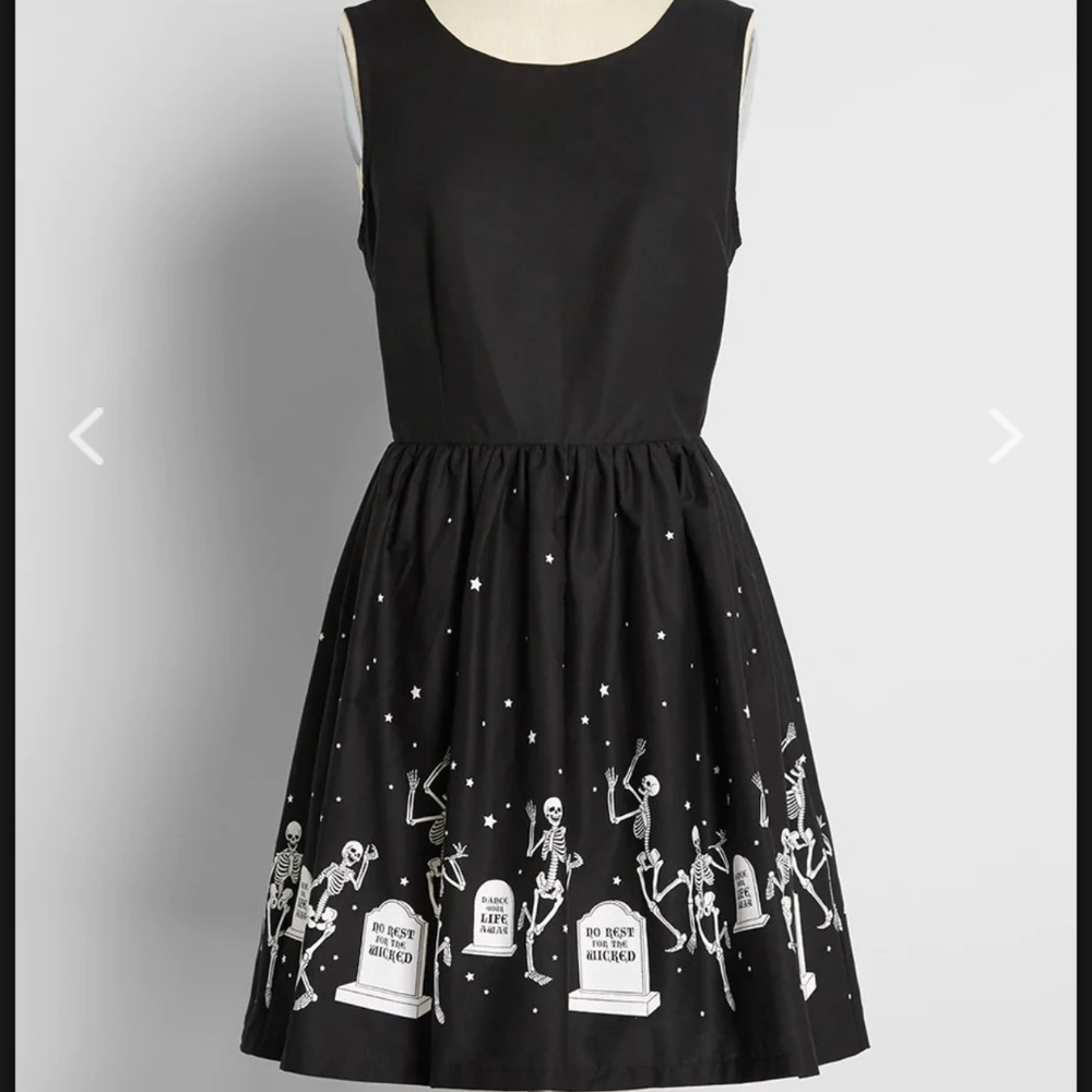 ModCloth x Black Friday Groovin' Graveyard A-Line Dress